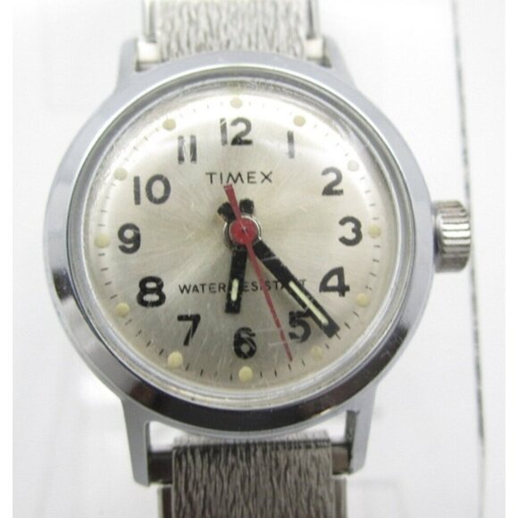 Vtg Women Timex Hand Wind Mechanical Analog 24mm Round Watch (H991) main image 8